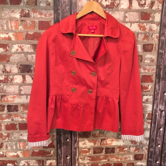 💕[Elle] Suits &Blazers Coral Peplum BlazerJacket - Picture 3 of 8